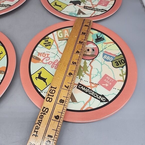 Camp Casual 4 Piece Salad Side 9" Plate Melamine Camping R'ving Picnic Graphic - Picture 4 of 4